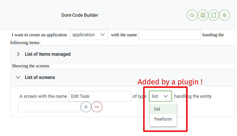 Builder showing plugin